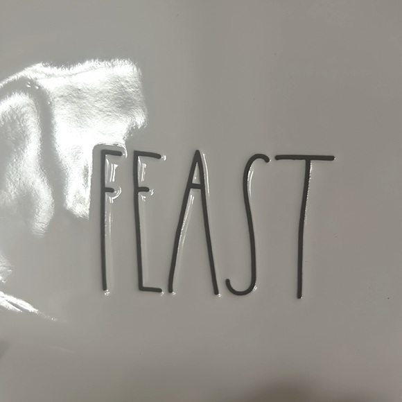 Rae Dunn  Set of 4 appetizer plates FEAST,GOBBLE, BLESSED & THANKFUL - Picture 2 of 8